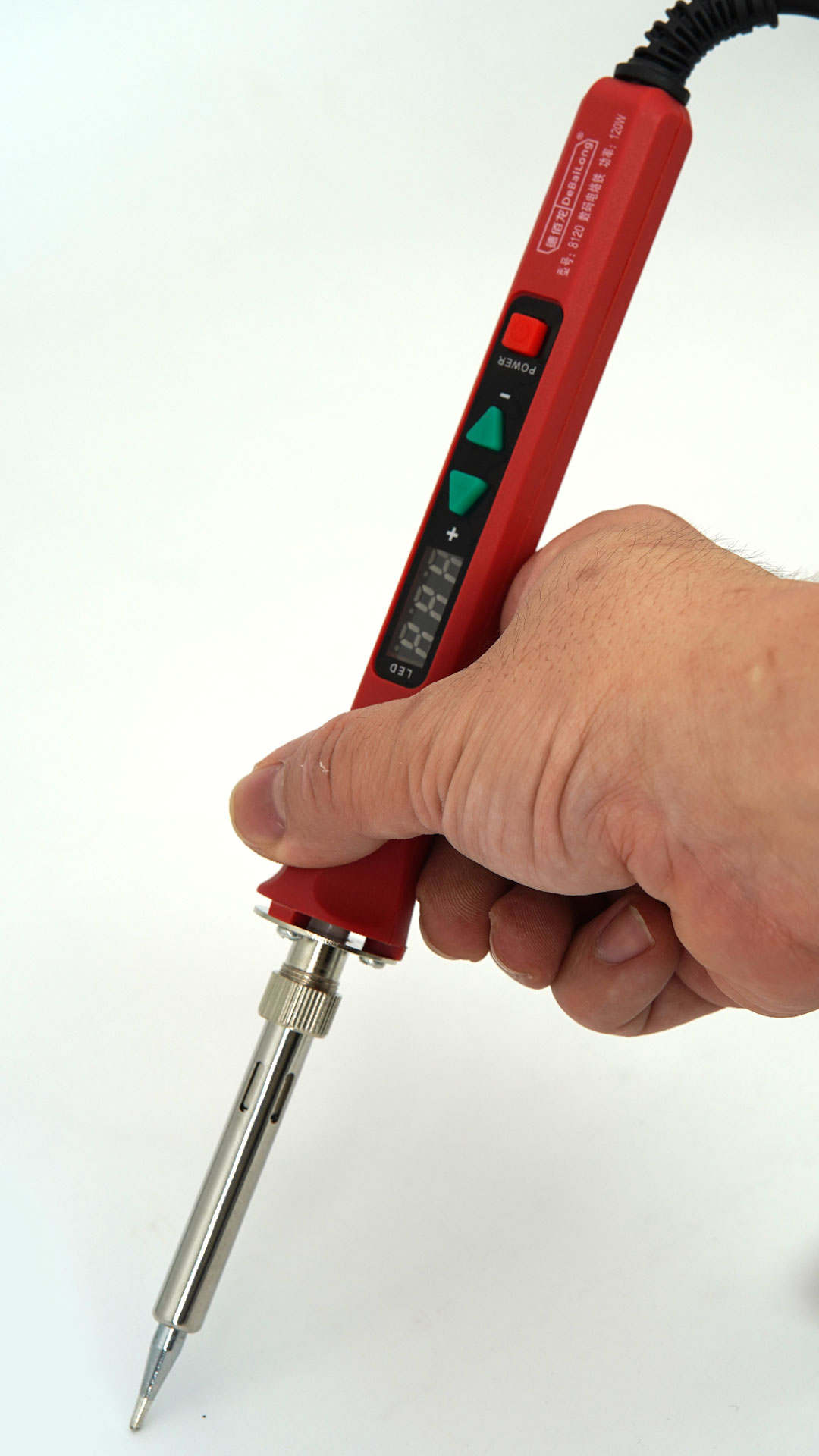 红色数显调温电烙铁
